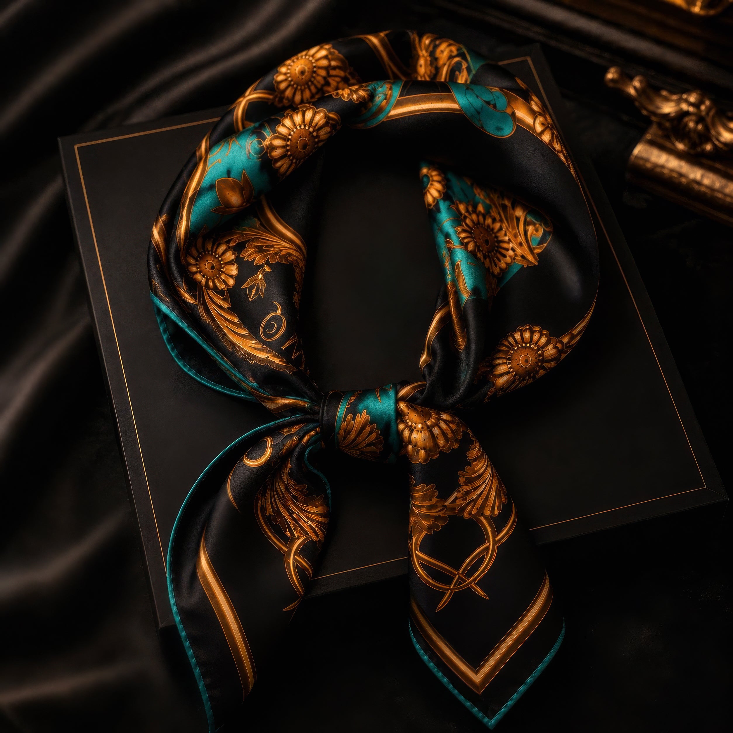 The Midas Skull Foulard - Teal Edition